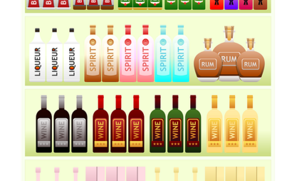 półka z butelkami - grafika ilustracyjna