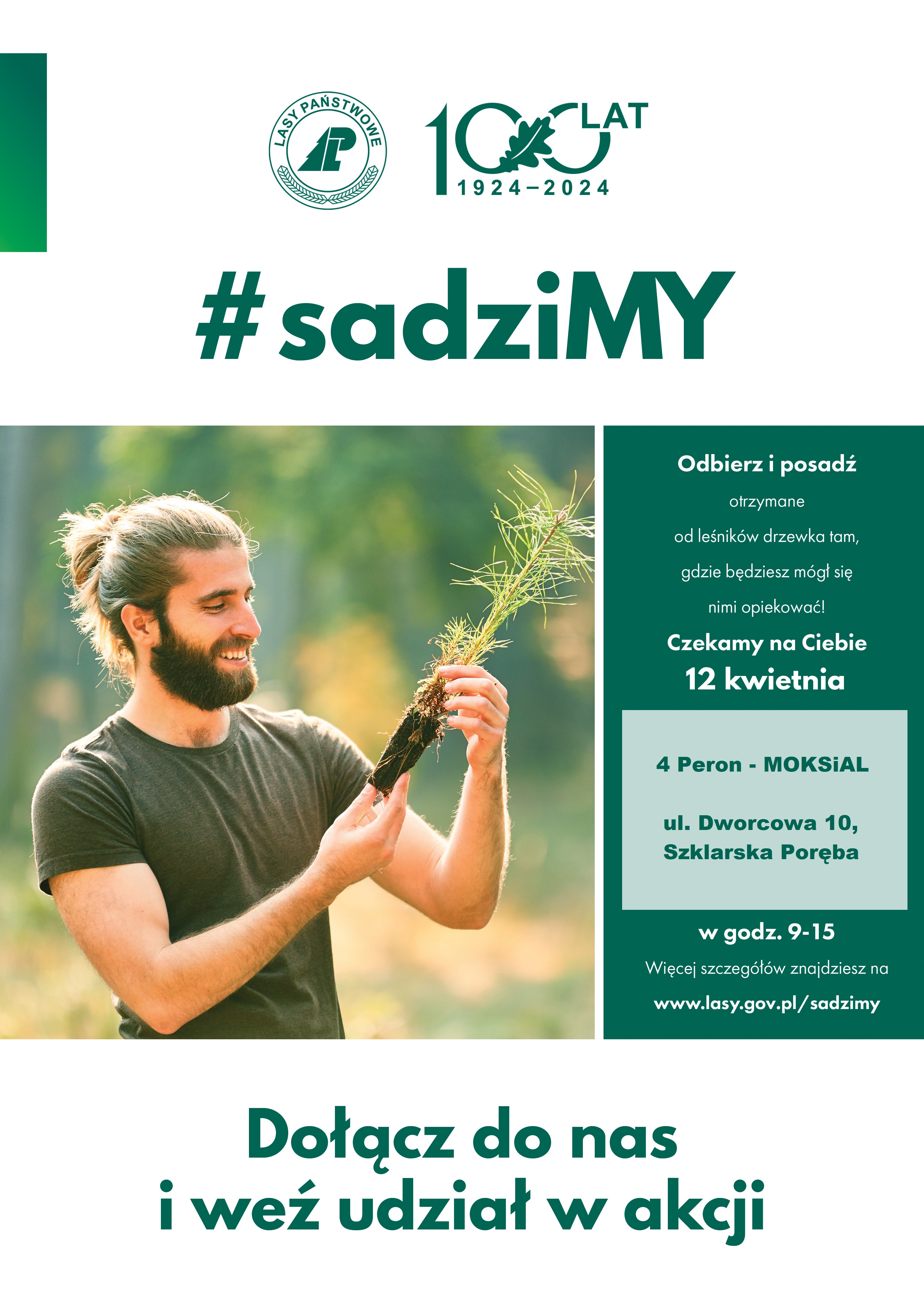Akcja rozdawania drzewek #sadziMY - plakat
