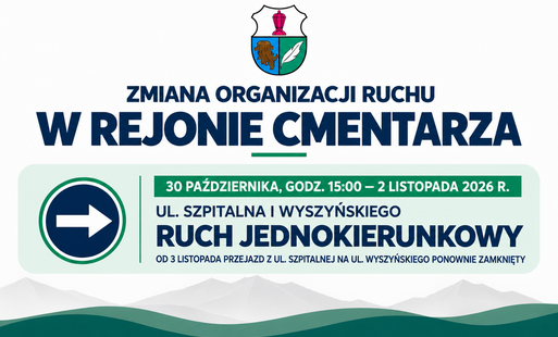 Zdjęcie do Zmiana organizacji ruchu w rejonie cmentarza w dniach 30.10 &ndash; 2.11.2026 r.